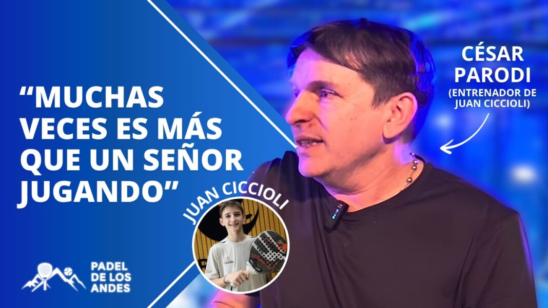 César Parodi, entrenador de Juan Ciccioli en el World Pádel Center de Cipolletti